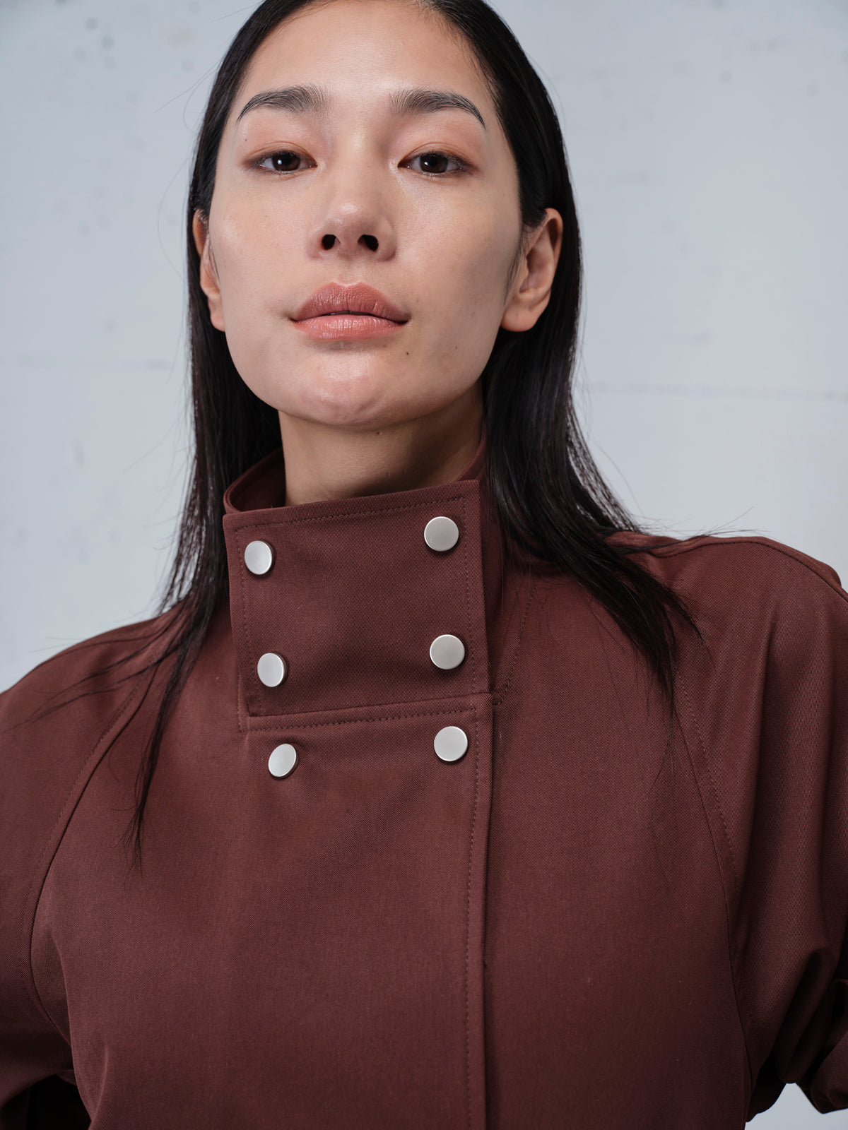 Padded Shoulder Double-breasted Belted Trench Coat
