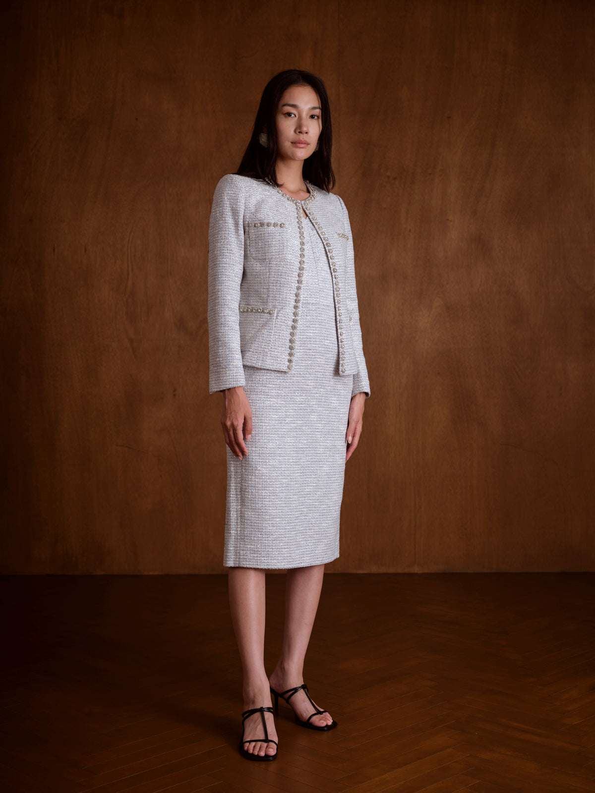 Embellished Crystal Tweed Jacket