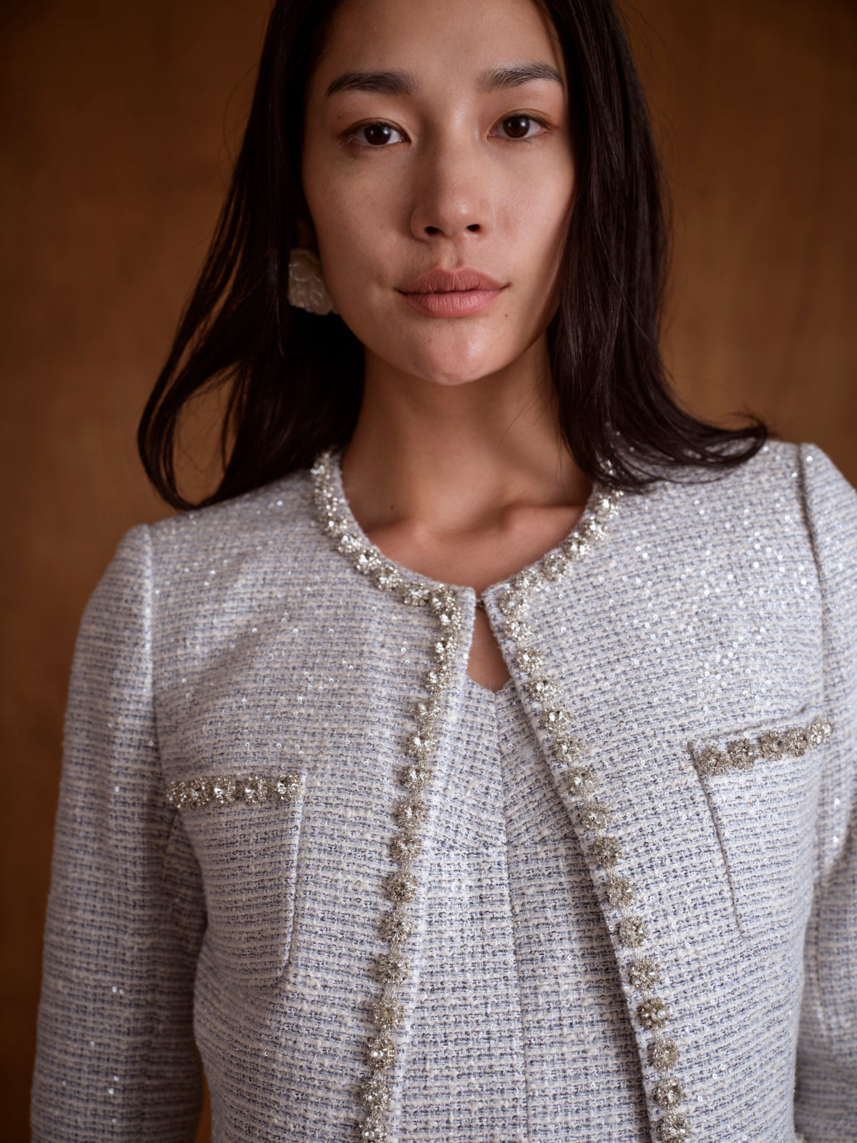 Embellished Crystal Tweed Jacket
