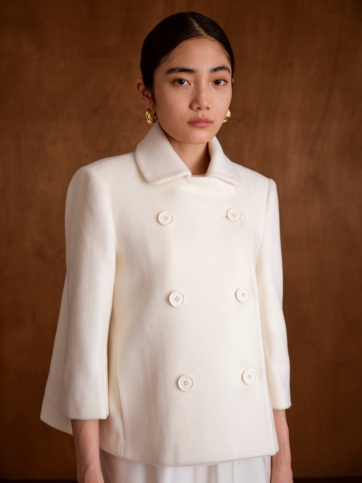 Flared Double-breasted Short Coat