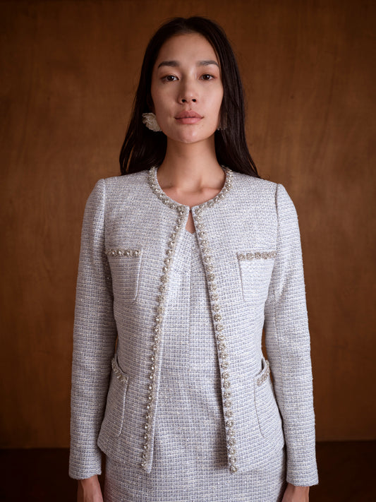 Embellished Crystal Tweed Jacket